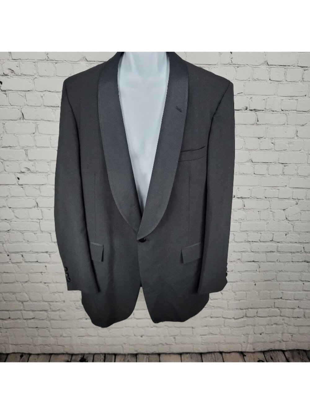 VTG After Six Black Single Vented Formal Tuxedo Jacket USA Made Size 44XL